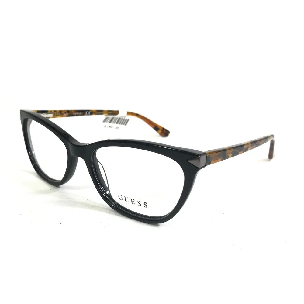 Guess Eyeglasses Frames GU2668 001 Black Tortoise Cat Eye Full Rim 52-16-140